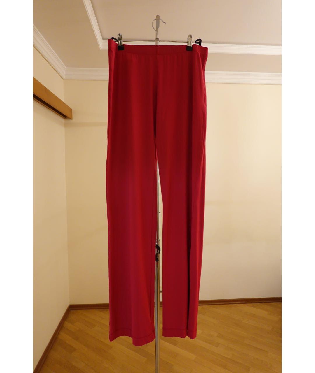 BLUMARINE Красные полиамидовые прямые брюки, фото 6