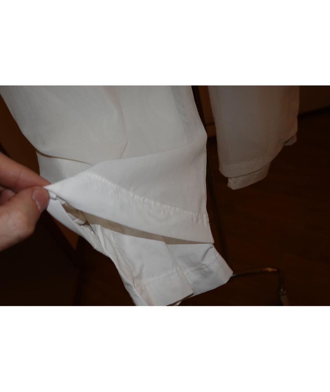 GIANFRANCO FERRE Белые полиамидовые брюки широкие, фото 5
