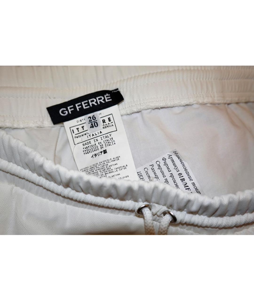 GIANFRANCO FERRE Белые полиамидовые брюки широкие, фото 8
