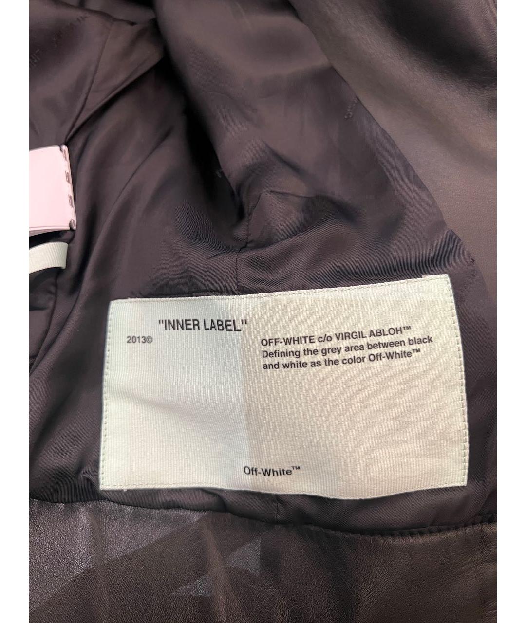 OFF-WHITE Черная кожаная куртка, фото 8