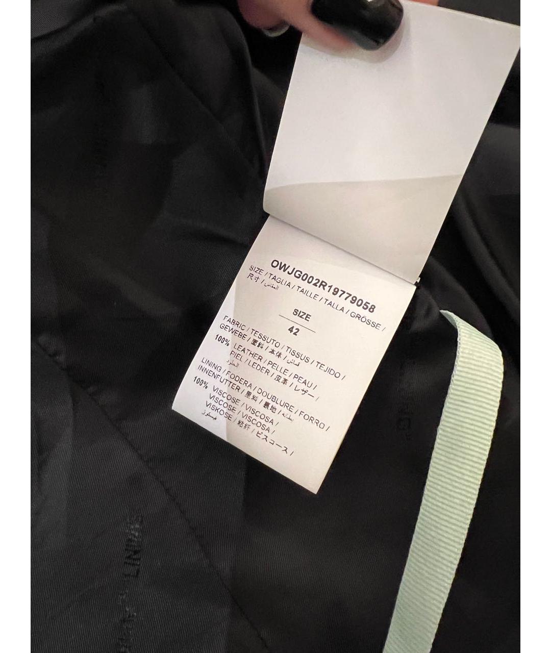 OFF-WHITE Черная кожаная куртка, фото 7