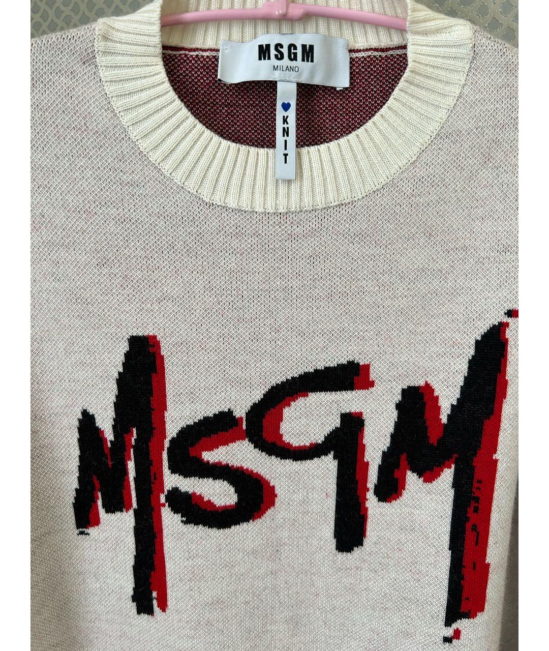 MSGM Бежевый шерстяной джемпер / свитер, фото 3