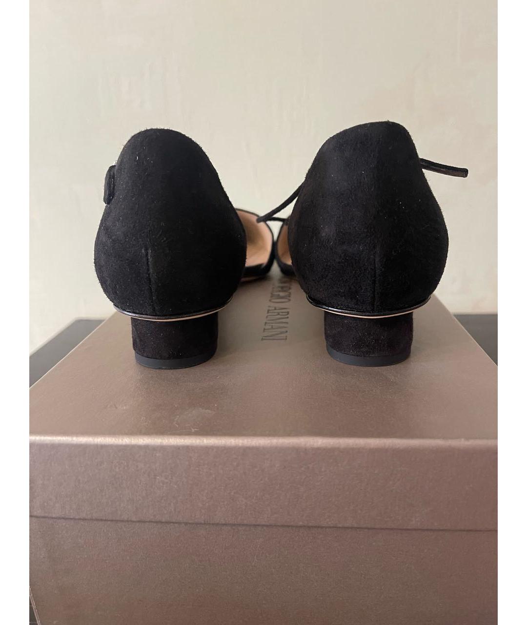 GIORGIO ARMANI Черные замшевые туфли, фото 4