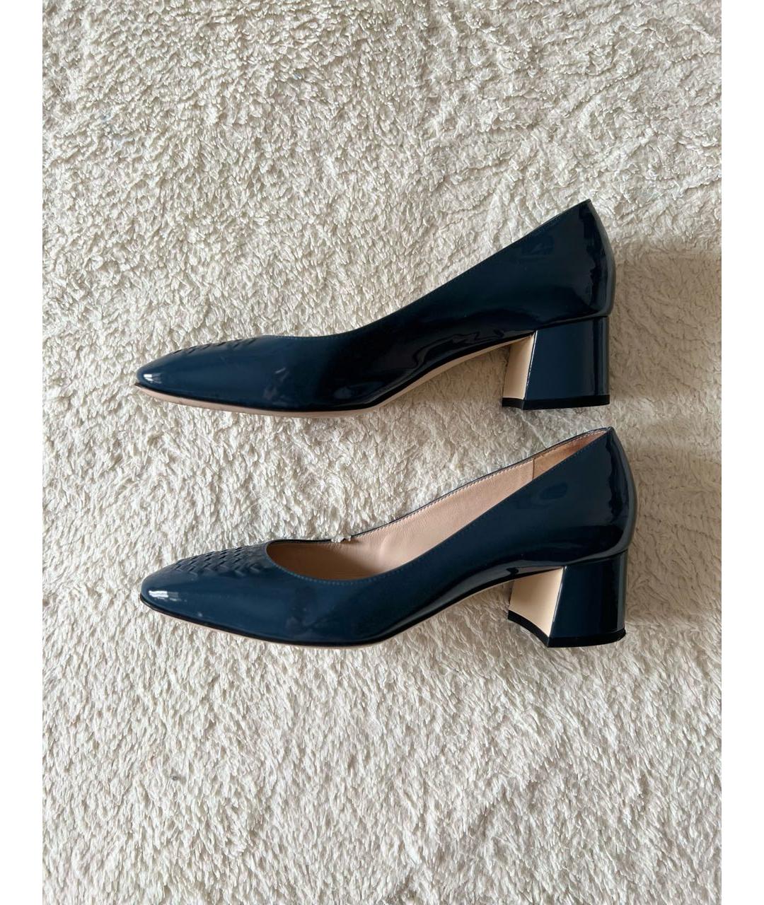 BOTTEGA VENETA Темно-синие туфли из лакированной кожи, фото 9