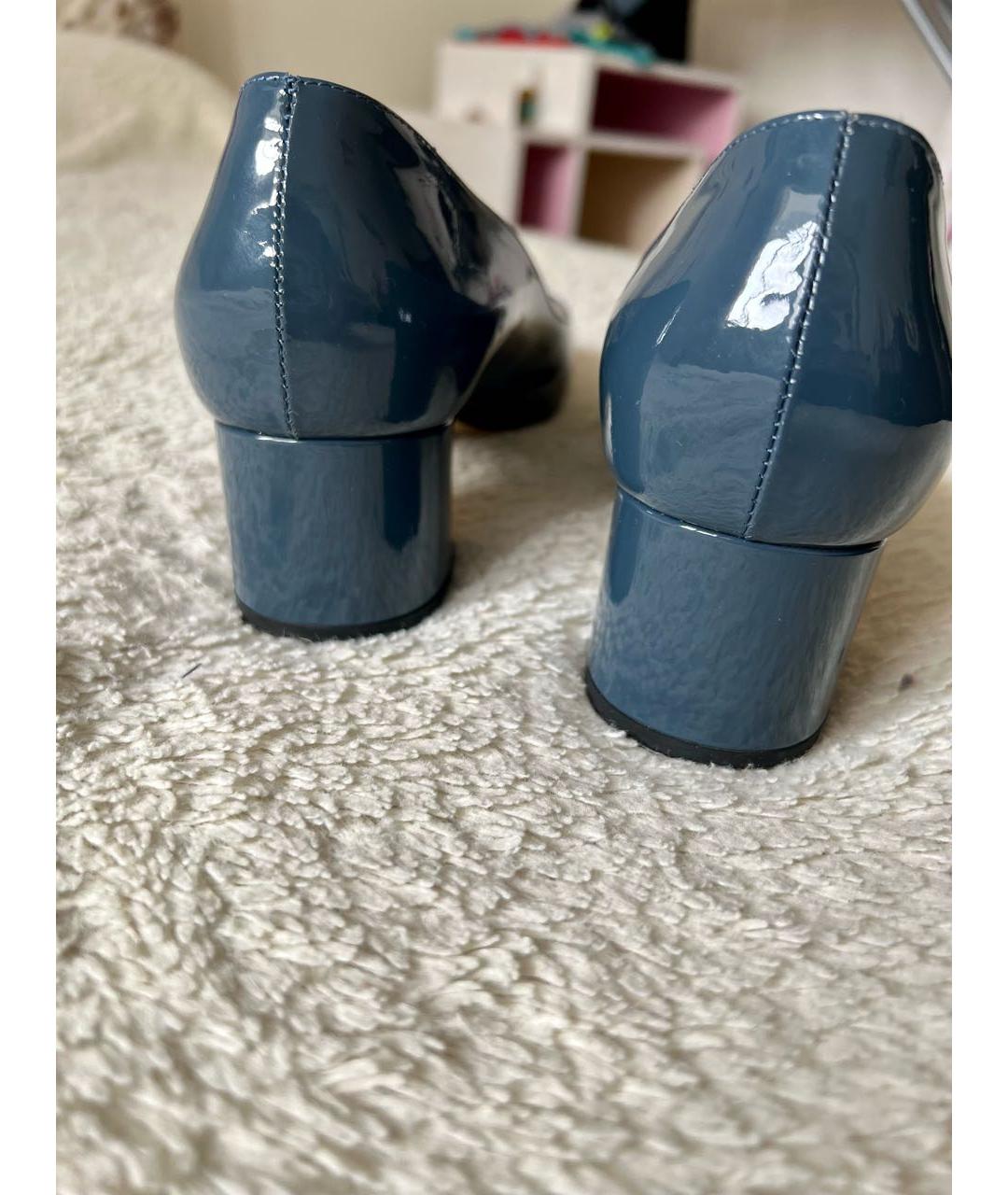 BOTTEGA VENETA Темно-синие туфли из лакированной кожи, фото 4