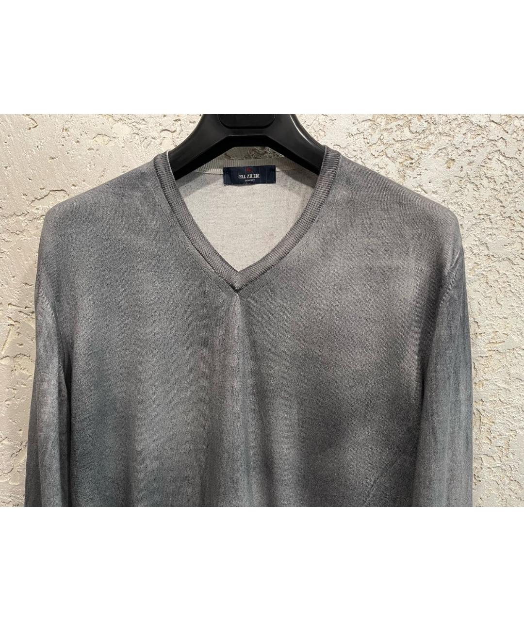 PAL ZILERI Серый хлопковый джемпер / свитер, фото 2