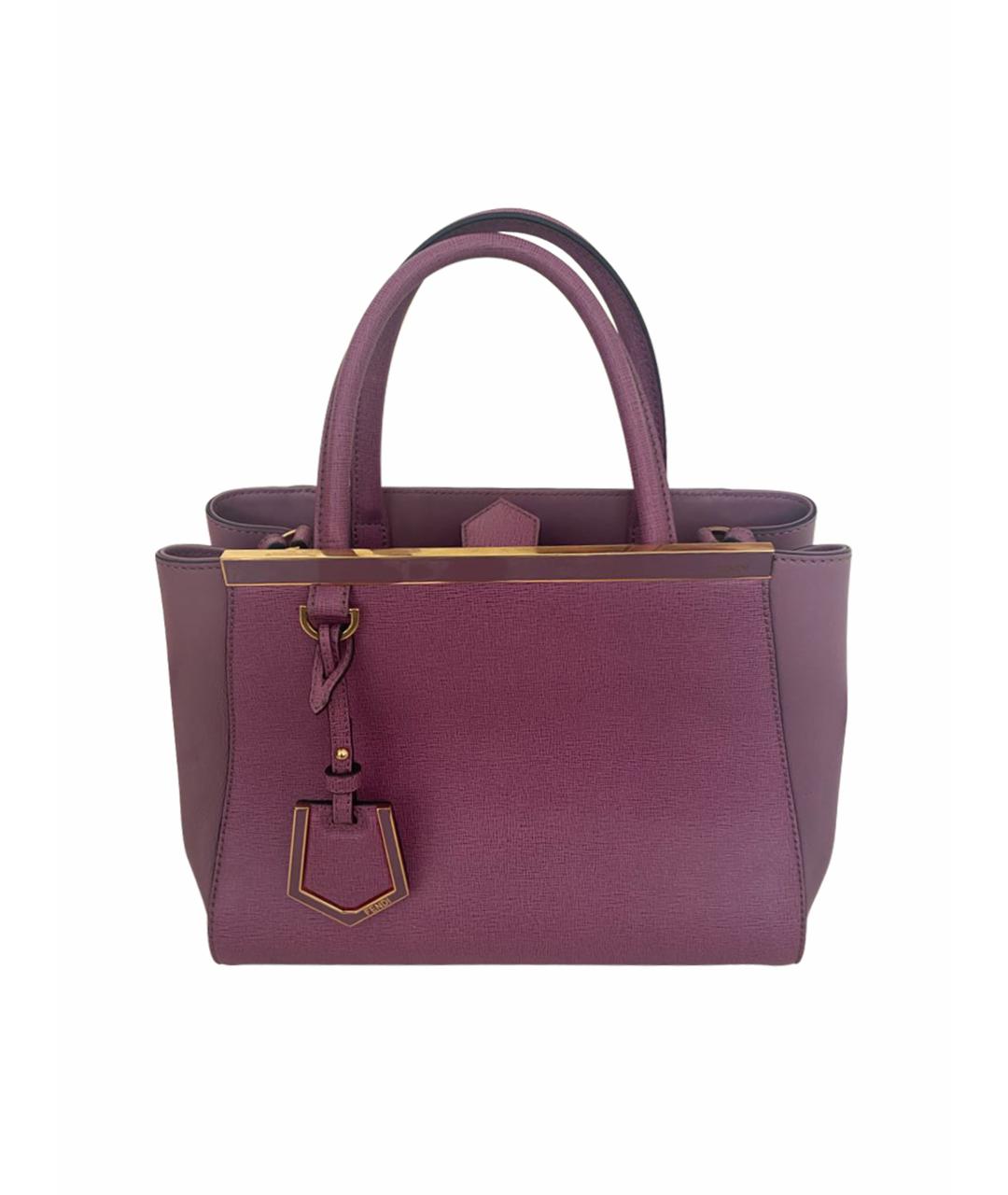 FENDI Фиолетовая кожаная сумка с короткими ручками, фото 1