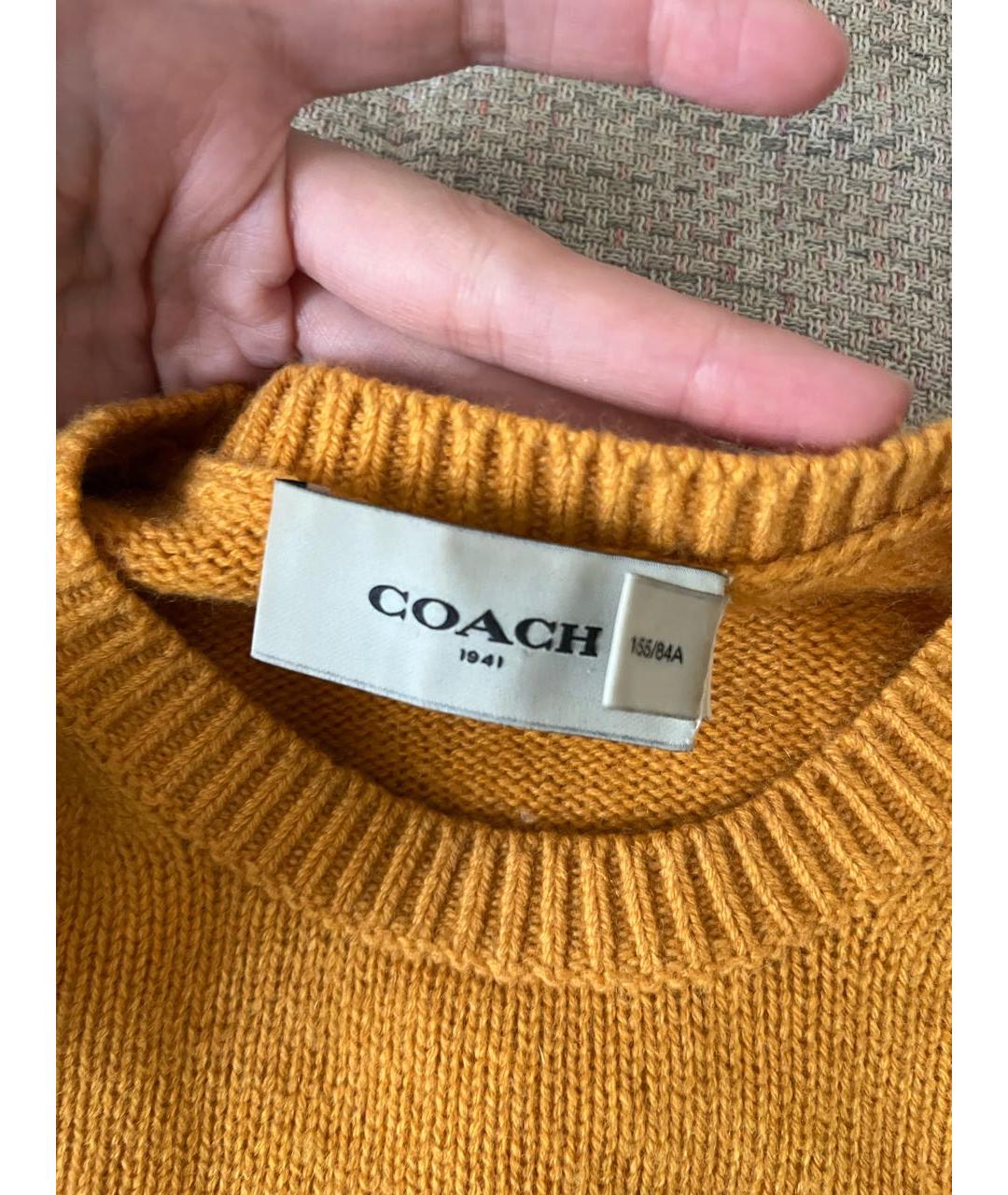 COACH Желтый кашемировый джемпер / свитер, фото 2