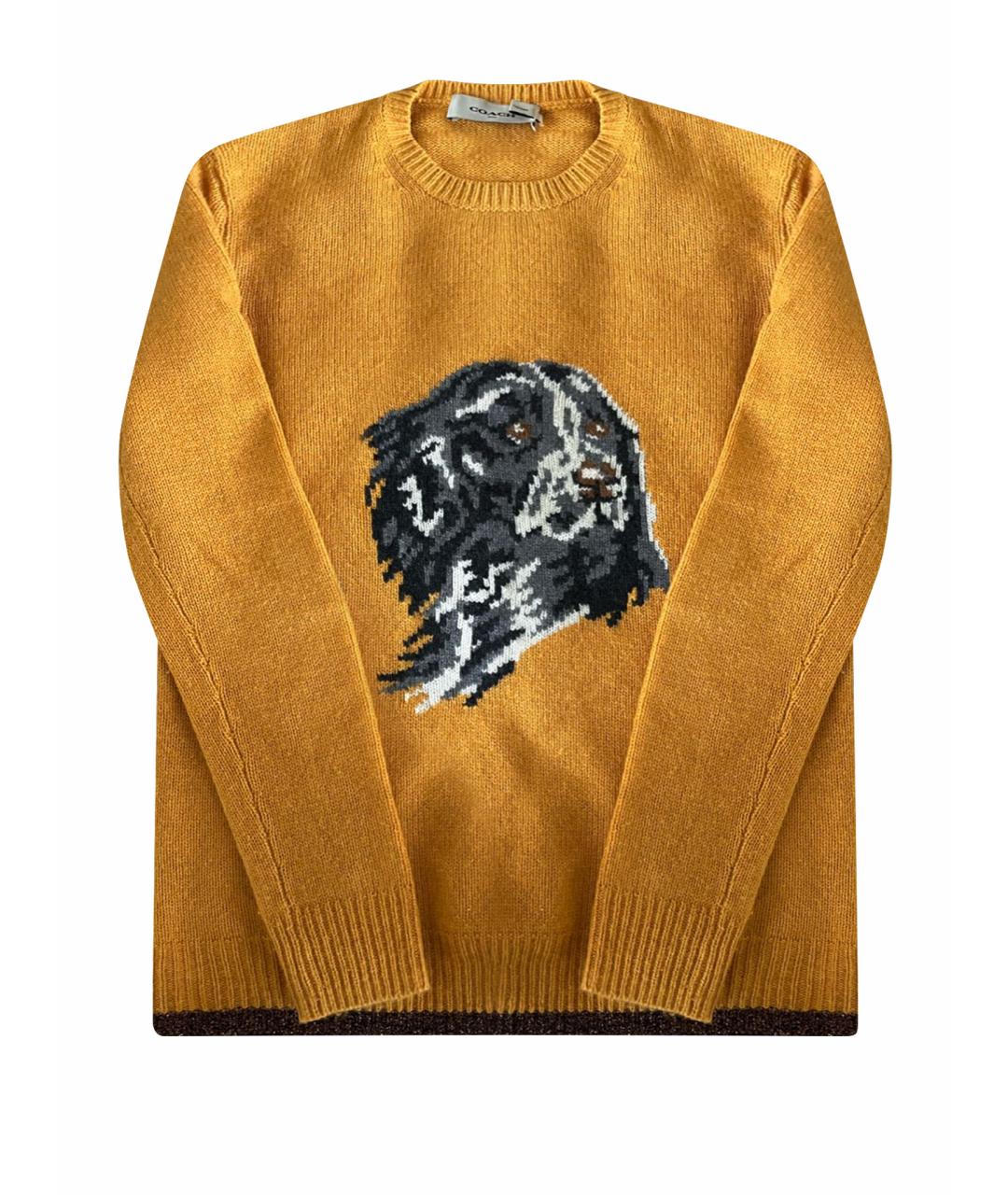 COACH Желтый кашемировый джемпер / свитер, фото 1