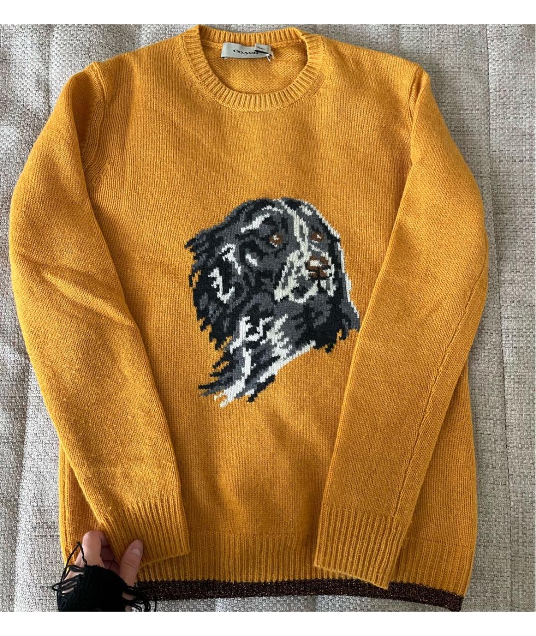 COACH Желтый кашемировый джемпер / свитер, фото 4