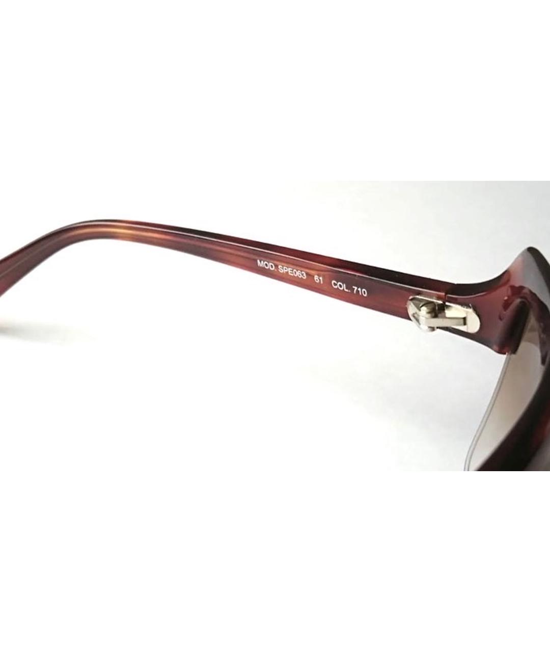 LA PERLA Коричневые пластиковые солнцезащитные очки, фото 5