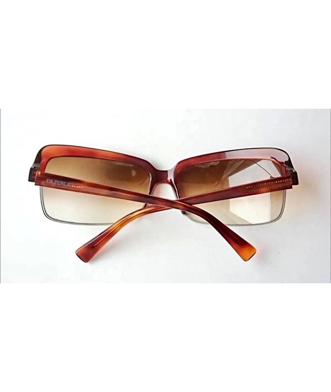 LA PERLA Коричневые пластиковые солнцезащитные очки, фото 3