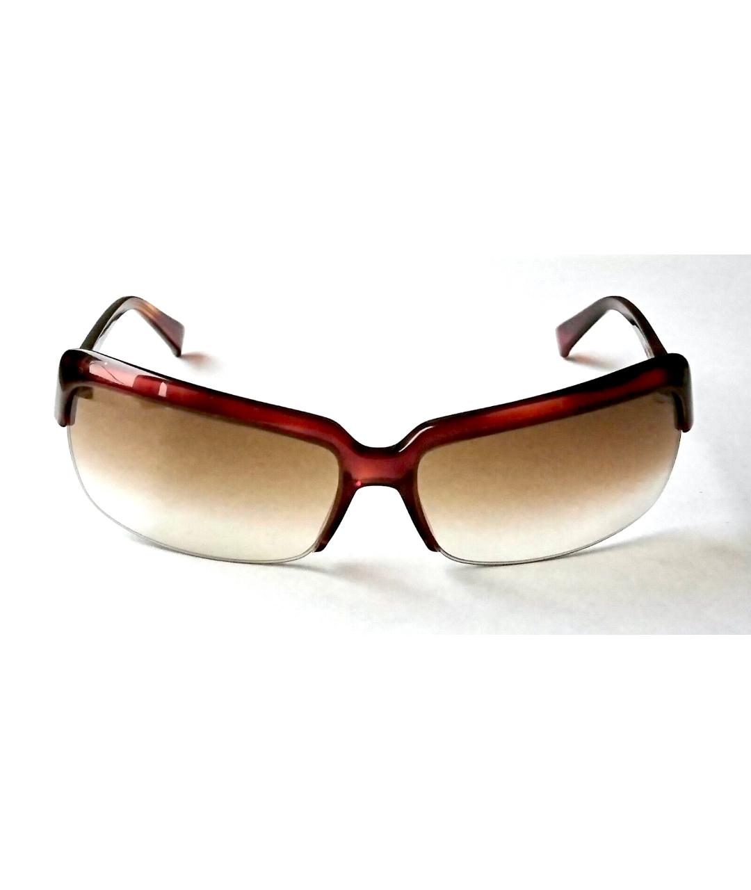 LA PERLA Коричневые пластиковые солнцезащитные очки, фото 8