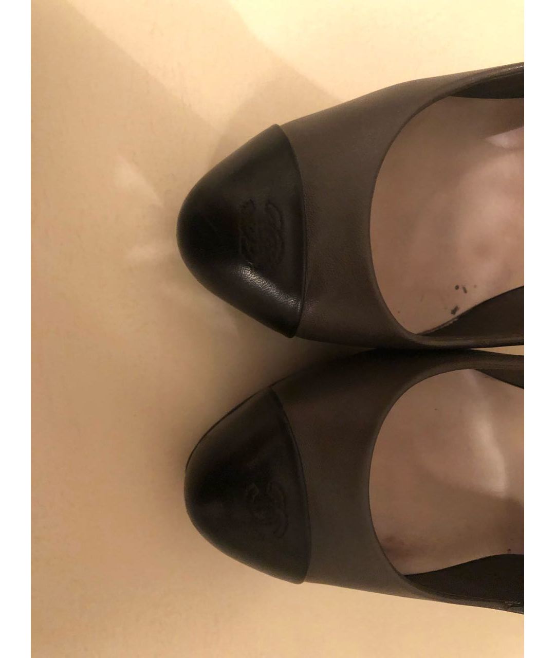 CHANEL PRE-OWNED Хаки кожаные туфли, фото 3