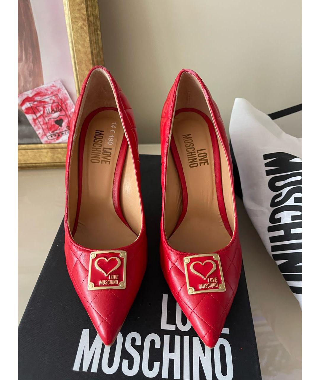 LOVE MOSCHINO Красные туфли из искусственной кожи, фото 2