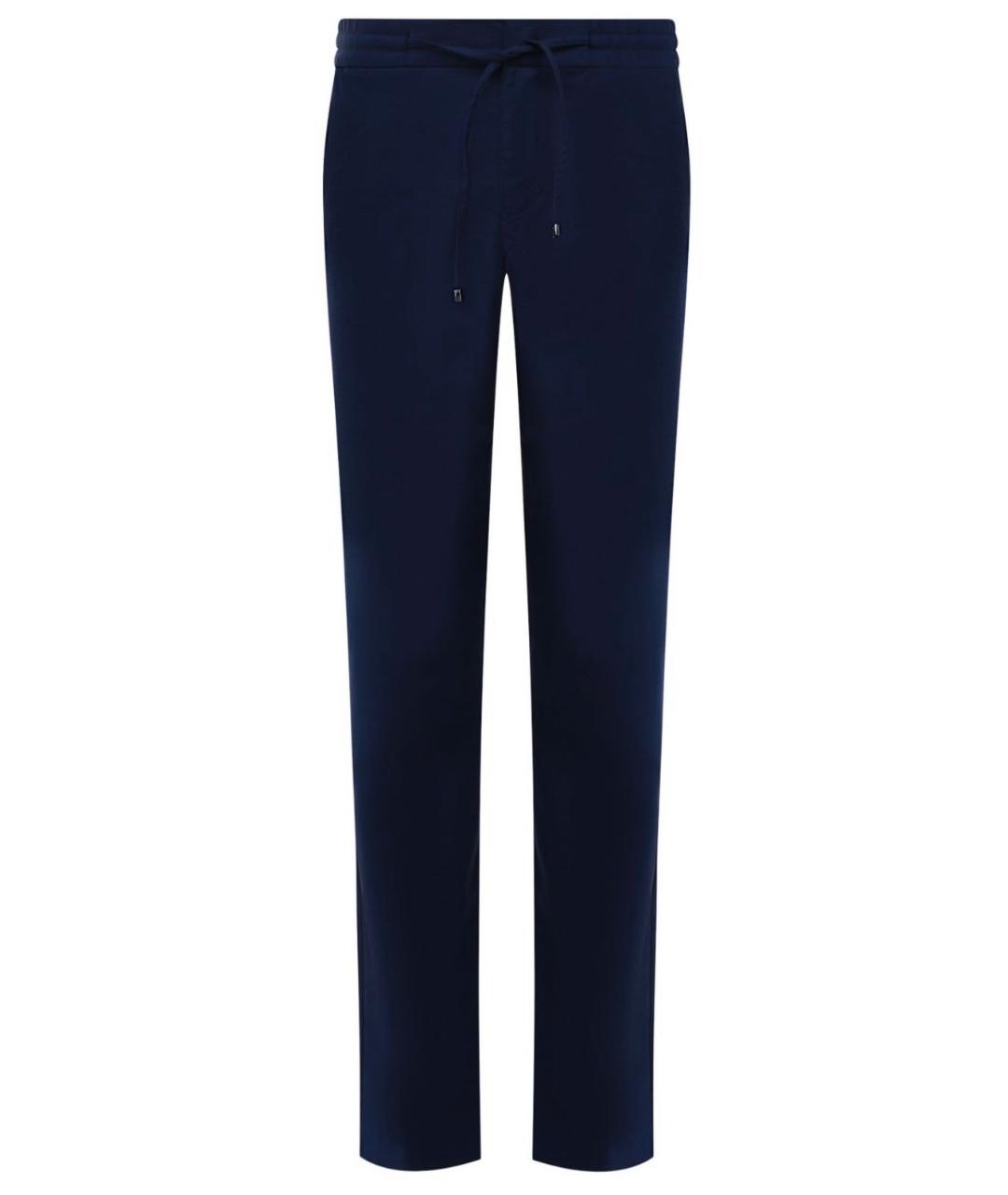 ZILLI Темно-синие шерстяные повседневные брюки, фото 1