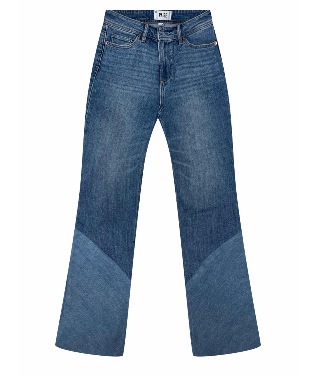 PAIGE Синие хлопко-эластановые прямые джинсы, фото 1