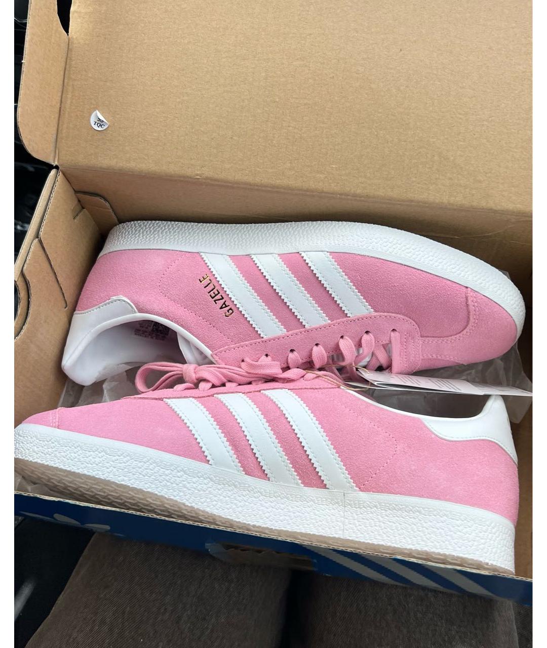 ADIDAS Розовые замшевые кроссовки, фото 5