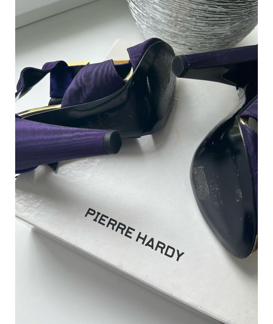 PIERRE HARDY Фиолетовые текстильные босоножки, фото 5