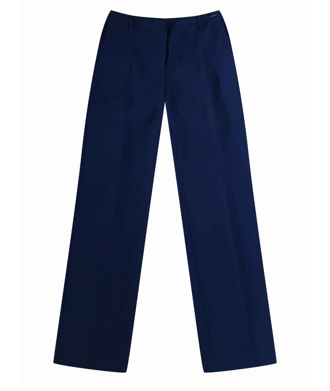 CINQUE Синие шерстяные прямые брюки, фото 1