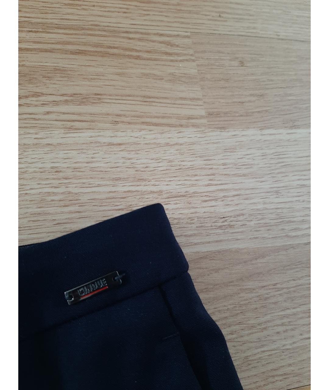 CINQUE Синие шерстяные прямые брюки, фото 4