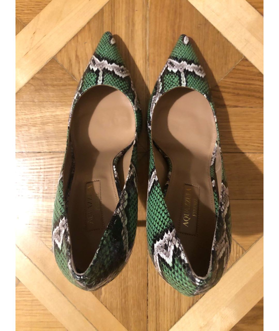AQUAZZURA Зеленые кожаные туфли, фото 3