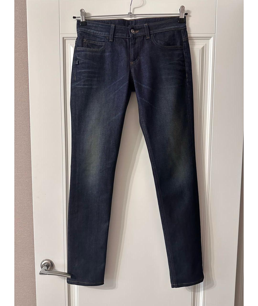 GUCCI Темно-синие хлопко-эластановые джинсы слим, фото 9