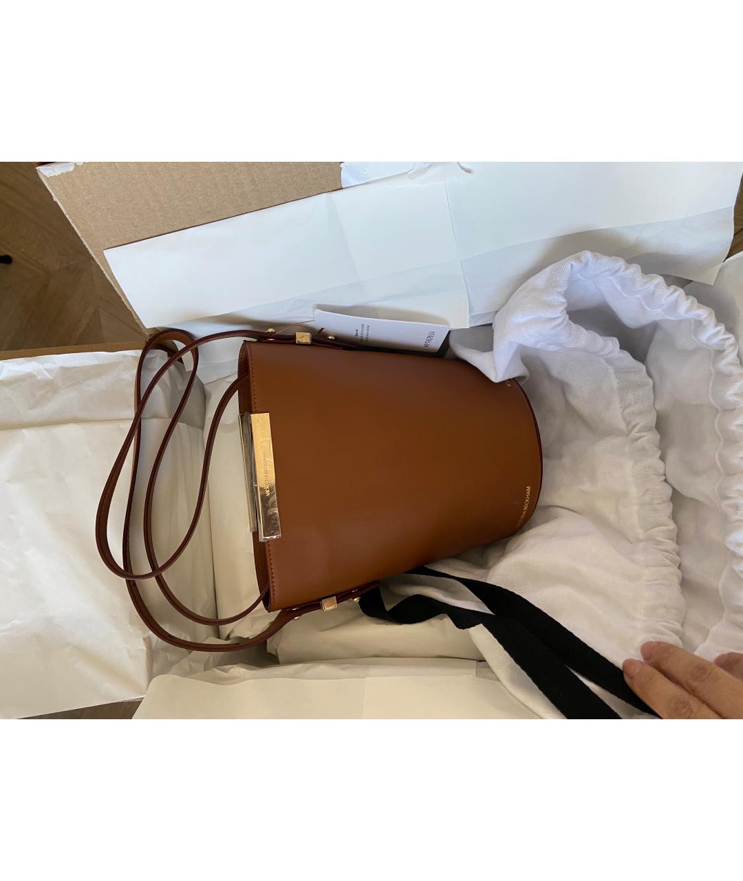 VICTORIA BECKHAM Коричневая кожаная сумка через плечо, фото 3