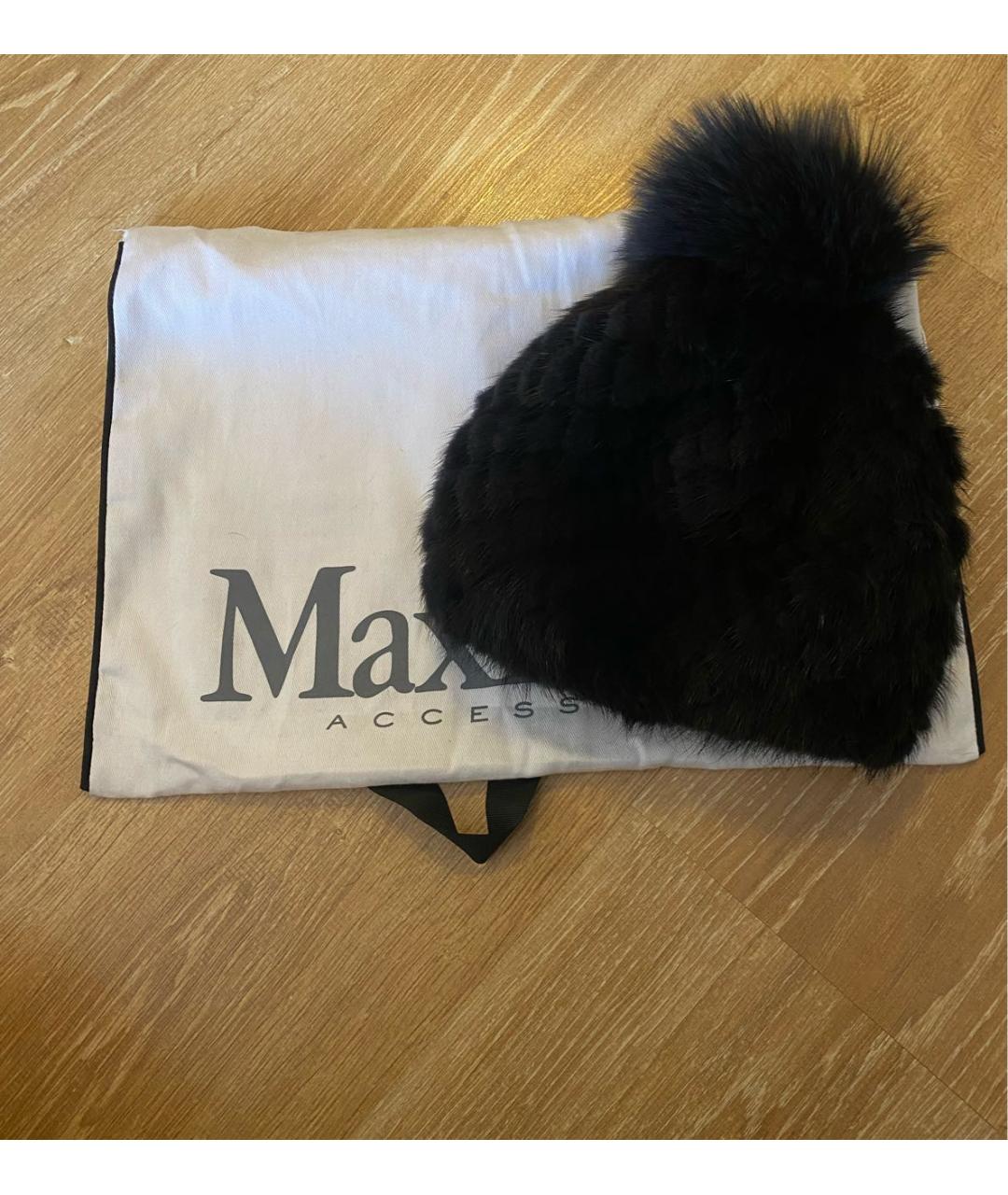MAX MARA Черная кашемировая шапка, фото 2