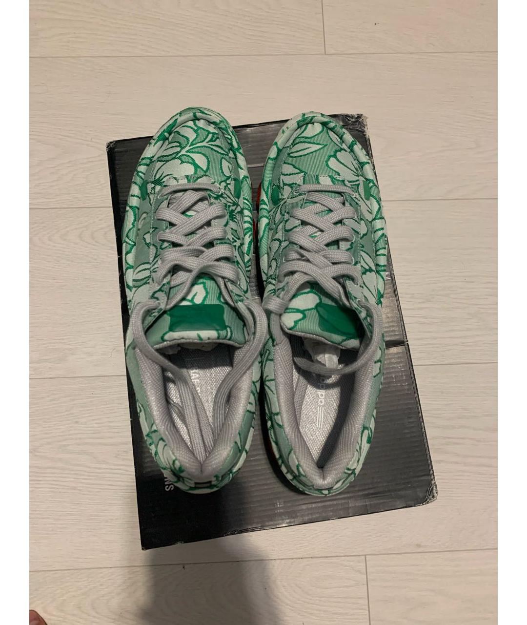 ADIDAS X RAF SIMONS Зеленые текстильные низкие кроссовки / кеды, фото 3