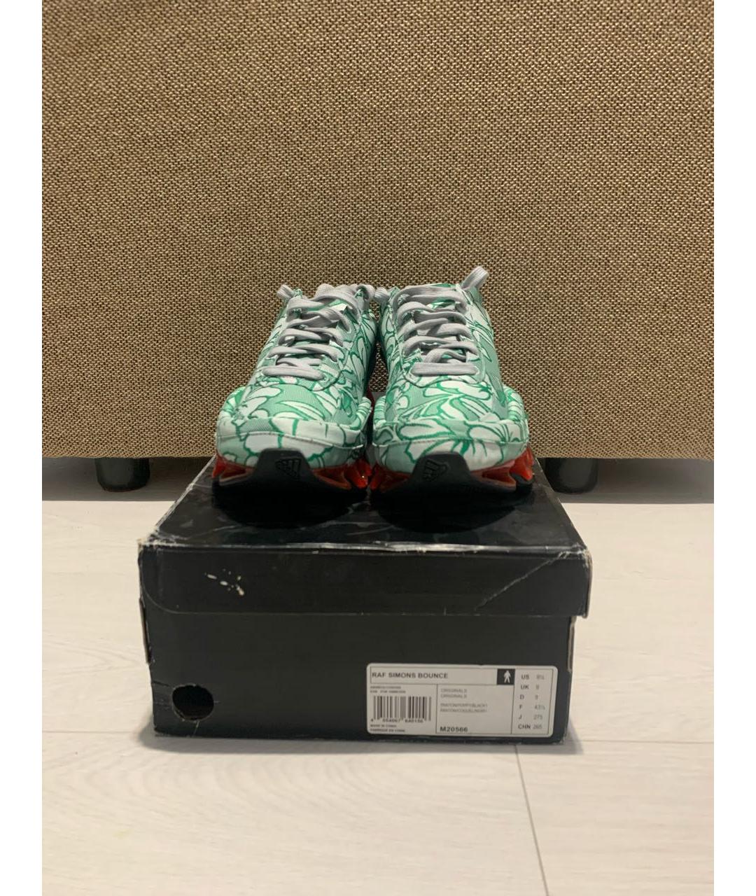 ADIDAS X RAF SIMONS Зеленые текстильные низкие кроссовки / кеды, фото 2