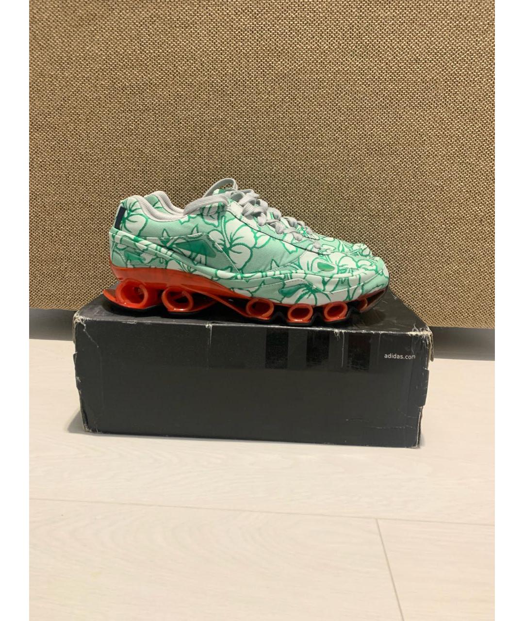 ADIDAS X RAF SIMONS Зеленые текстильные низкие кроссовки / кеды, фото 9