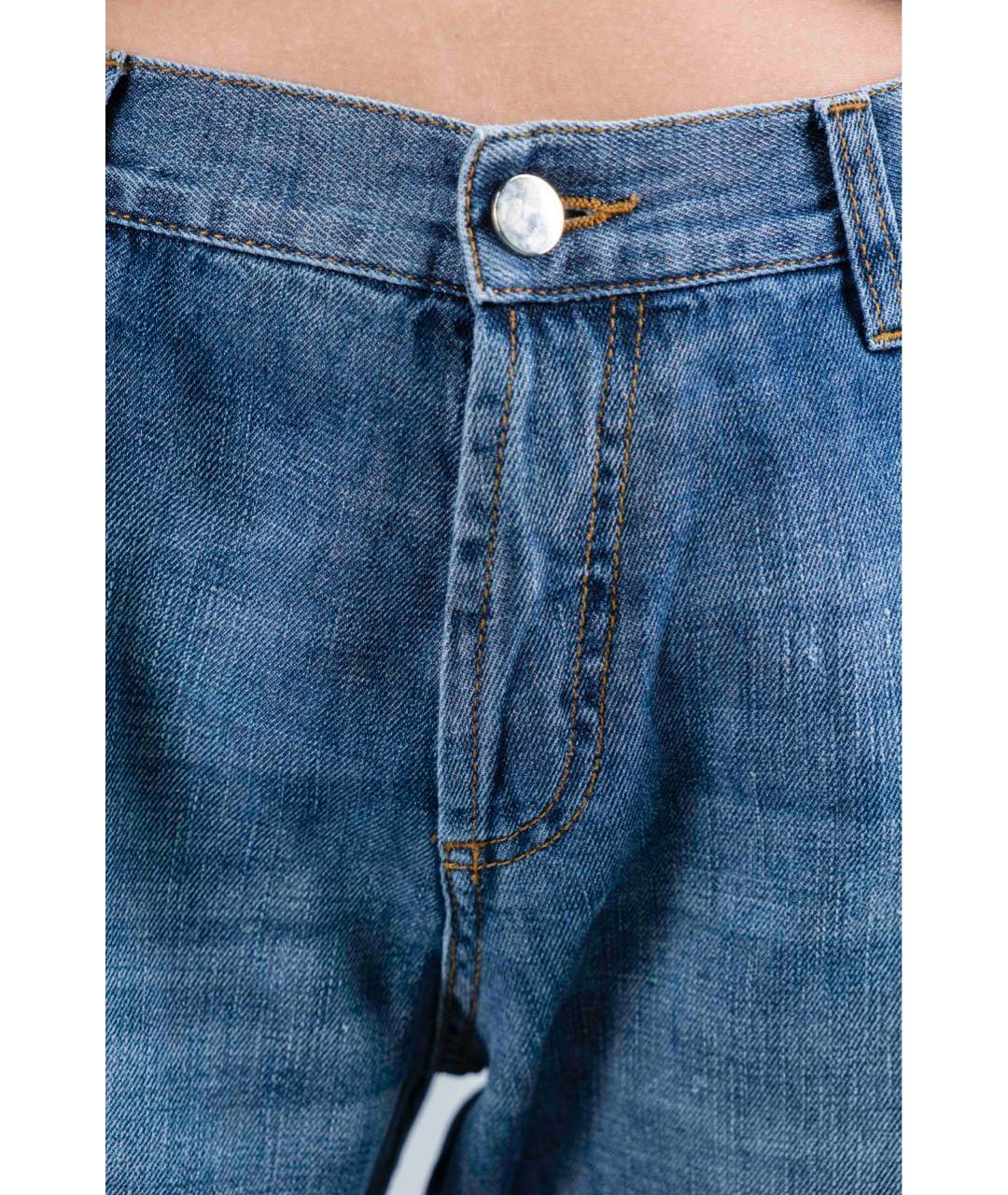MARNI Синие хлопковые прямые джинсы, фото 4