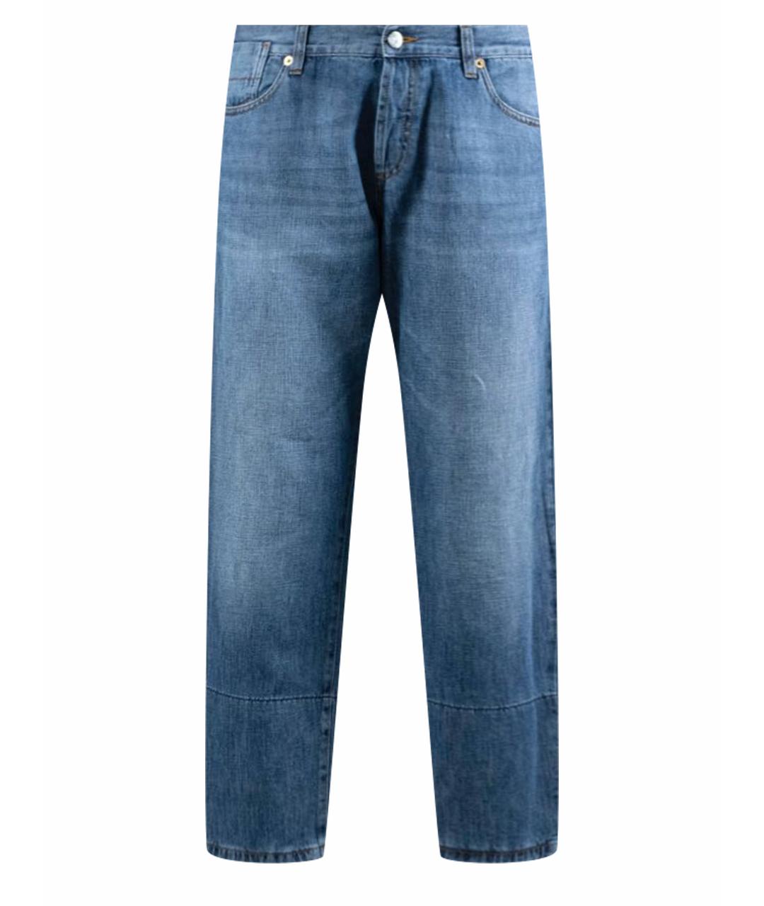 MARNI Синие хлопковые прямые джинсы, фото 1