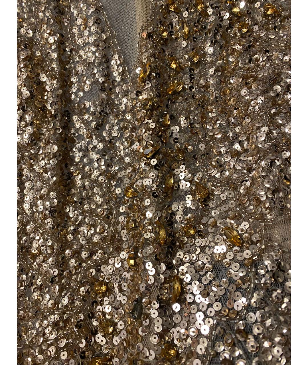 BASIX Золотое полиэстеровое коктейльное платье, фото 4