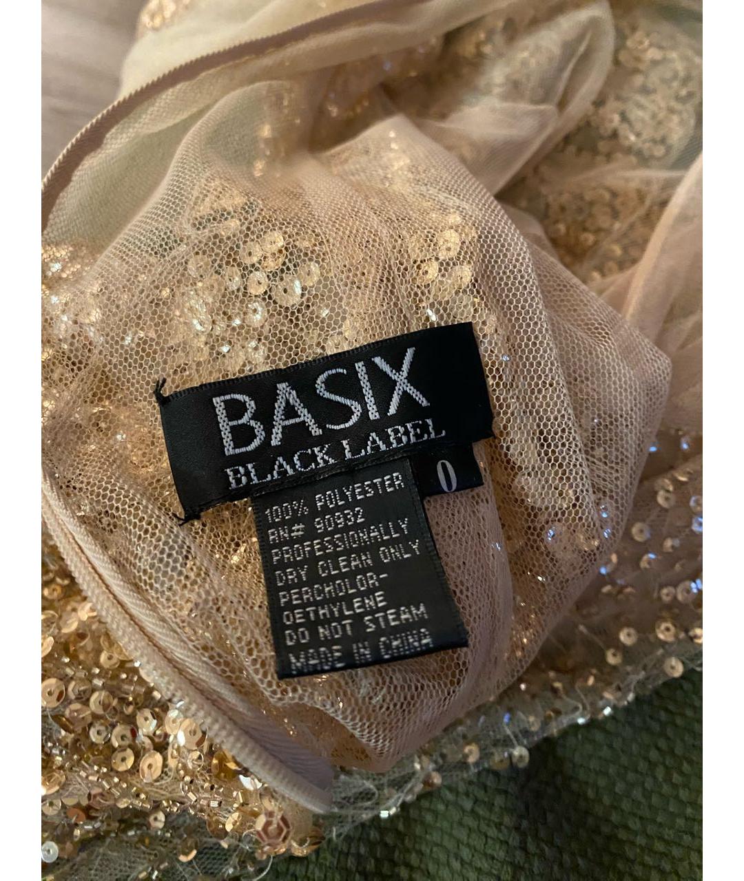 BASIX Золотое полиэстеровое коктейльное платье, фото 3