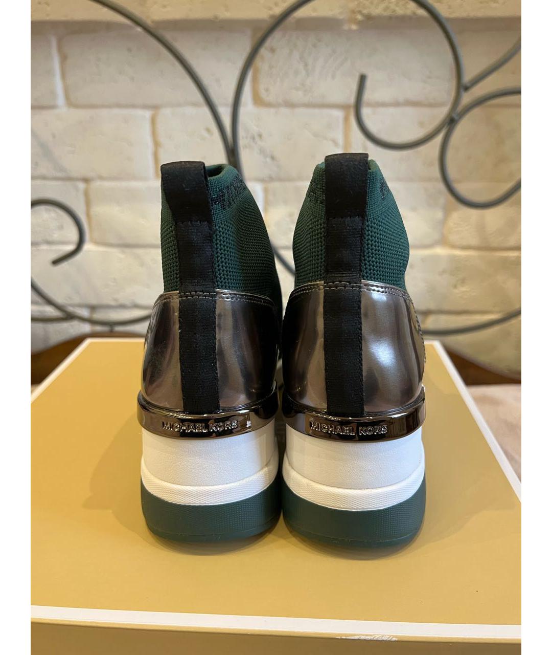 MICHAEL MICHAEL KORS Зеленые текстильные кроссовки, фото 6