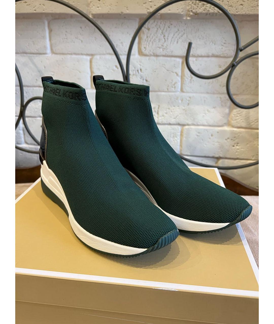 MICHAEL MICHAEL KORS Зеленые текстильные кроссовки, фото 4