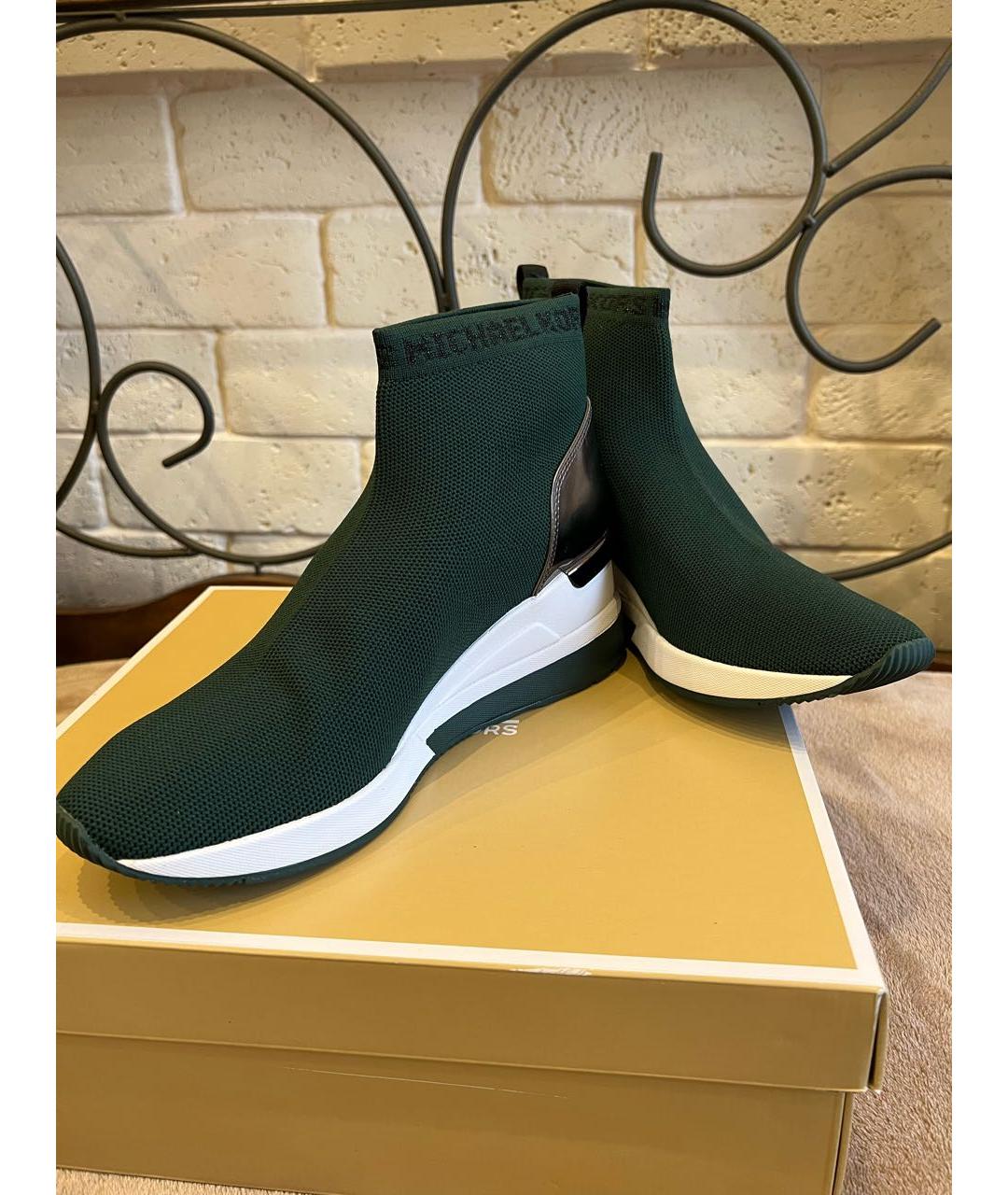 MICHAEL MICHAEL KORS Зеленые текстильные кроссовки, фото 5