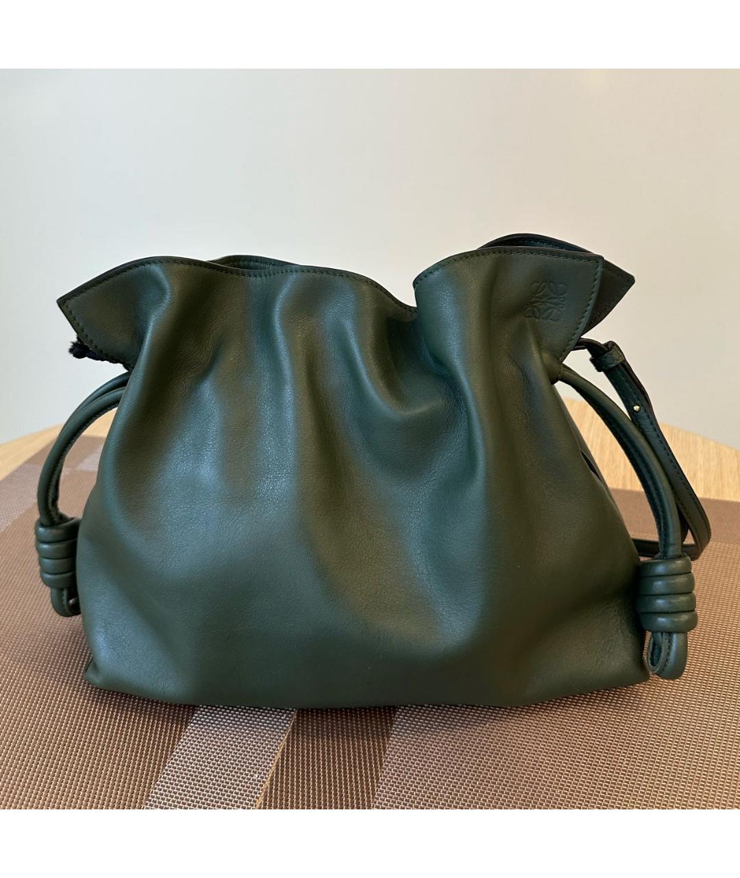LOEWE Зеленая кожаная сумка через плечо, фото 8