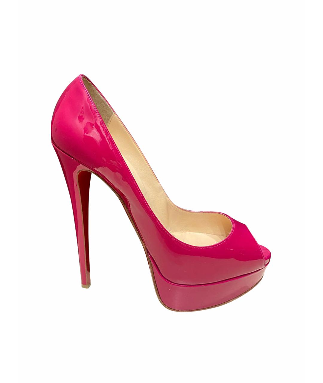 CHRISTIAN LOUBOUTIN Фуксия туфли из лакированной кожи, фото 1