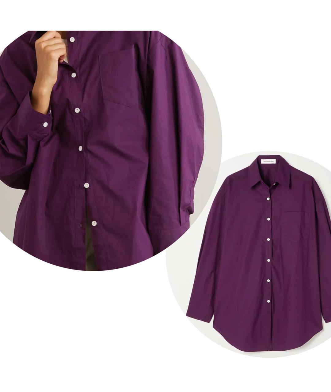 THE FRANKIE SHOP Фиолетовая хлопковая рубашка, фото 5