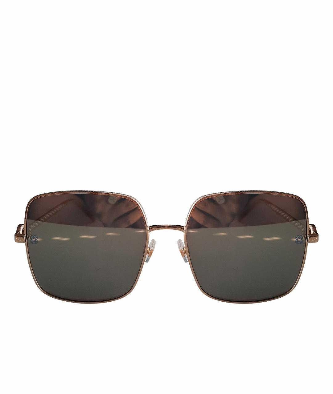 ELIE SAAB Золотые металлические солнцезащитные очки, фото 1