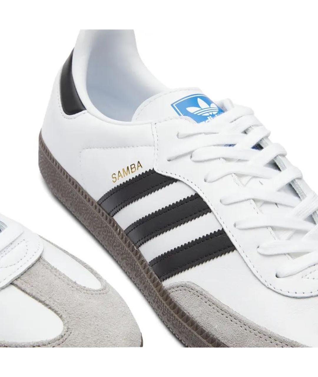 ADIDAS Белые кожаные кроссовки, фото 4