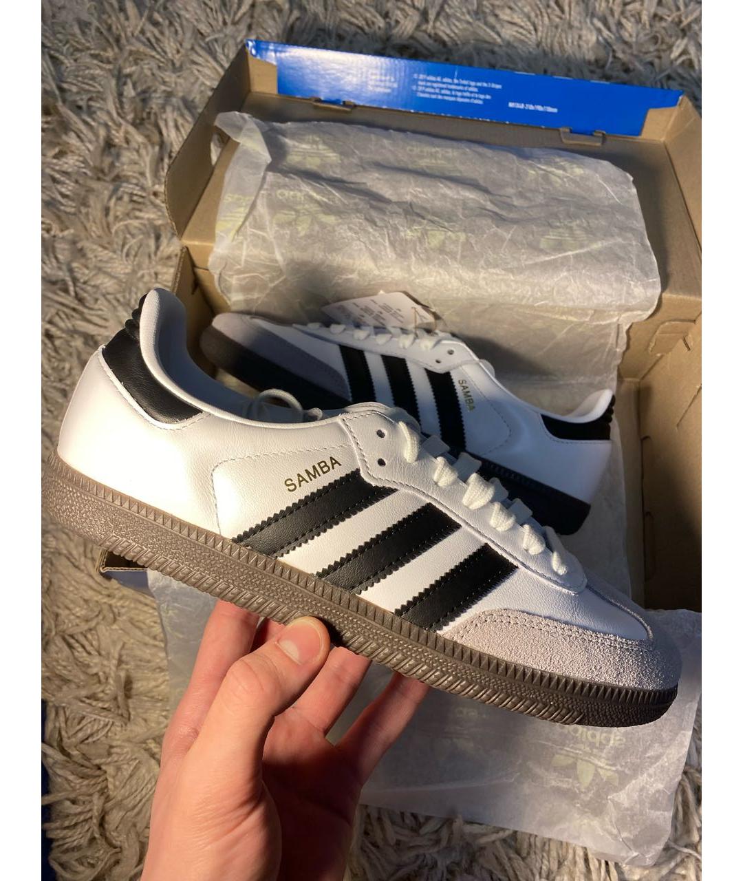 ADIDAS Белые кожаные кроссовки, фото 5