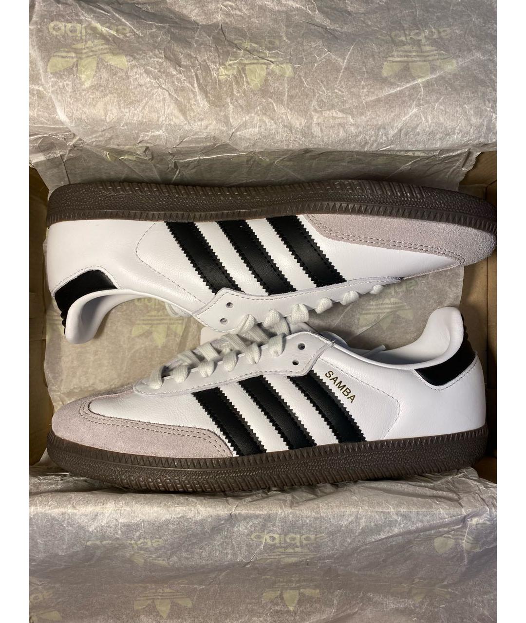 ADIDAS Белые кожаные кроссовки, фото 8