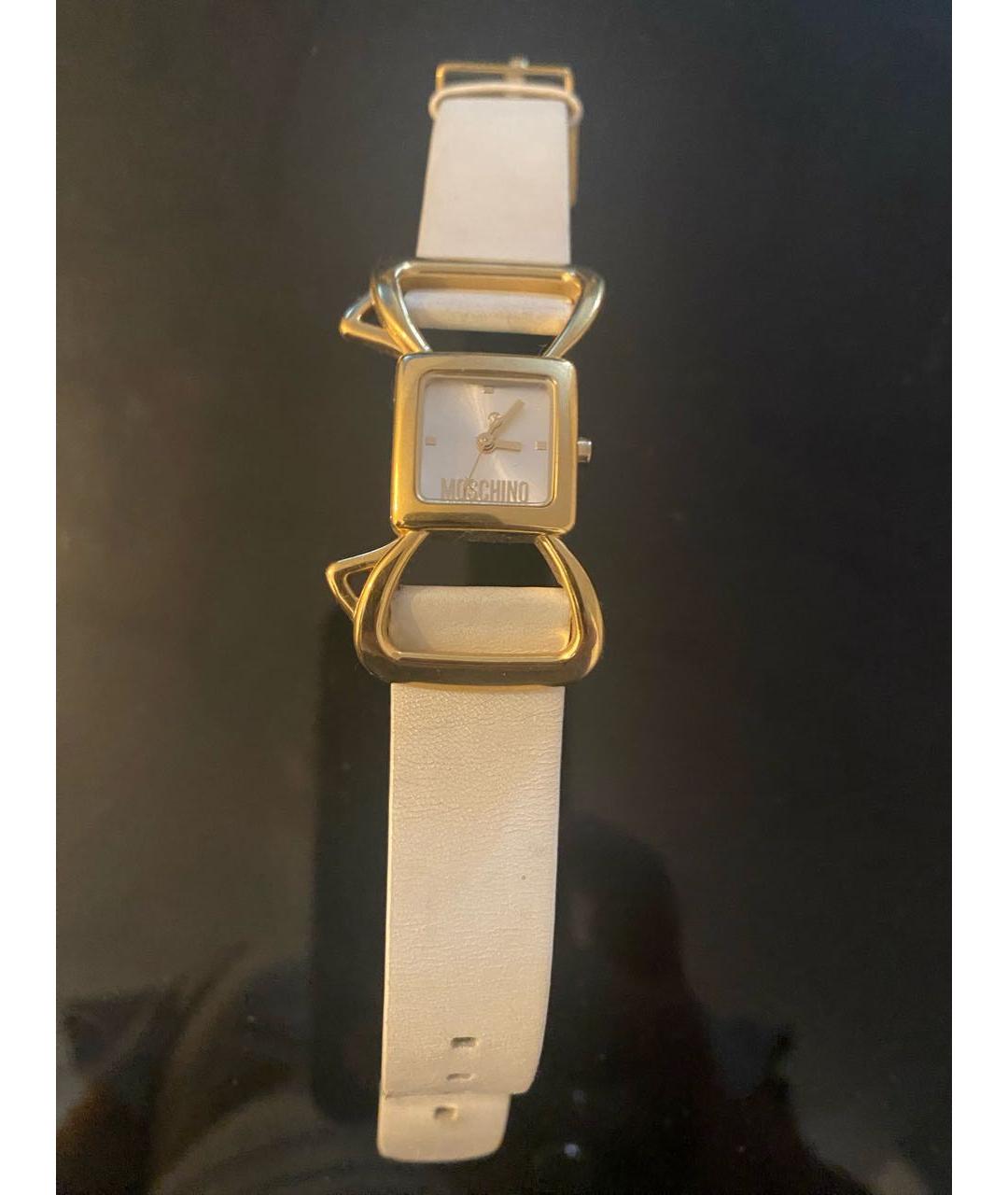 MOSCHINO Белые кожаные часы, фото 3