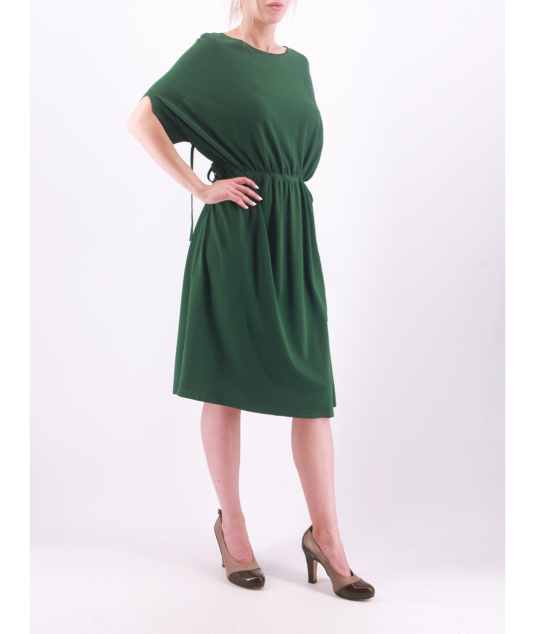 LIVIANA CONTI Зеленые ацетатное повседневное платье, фото 2