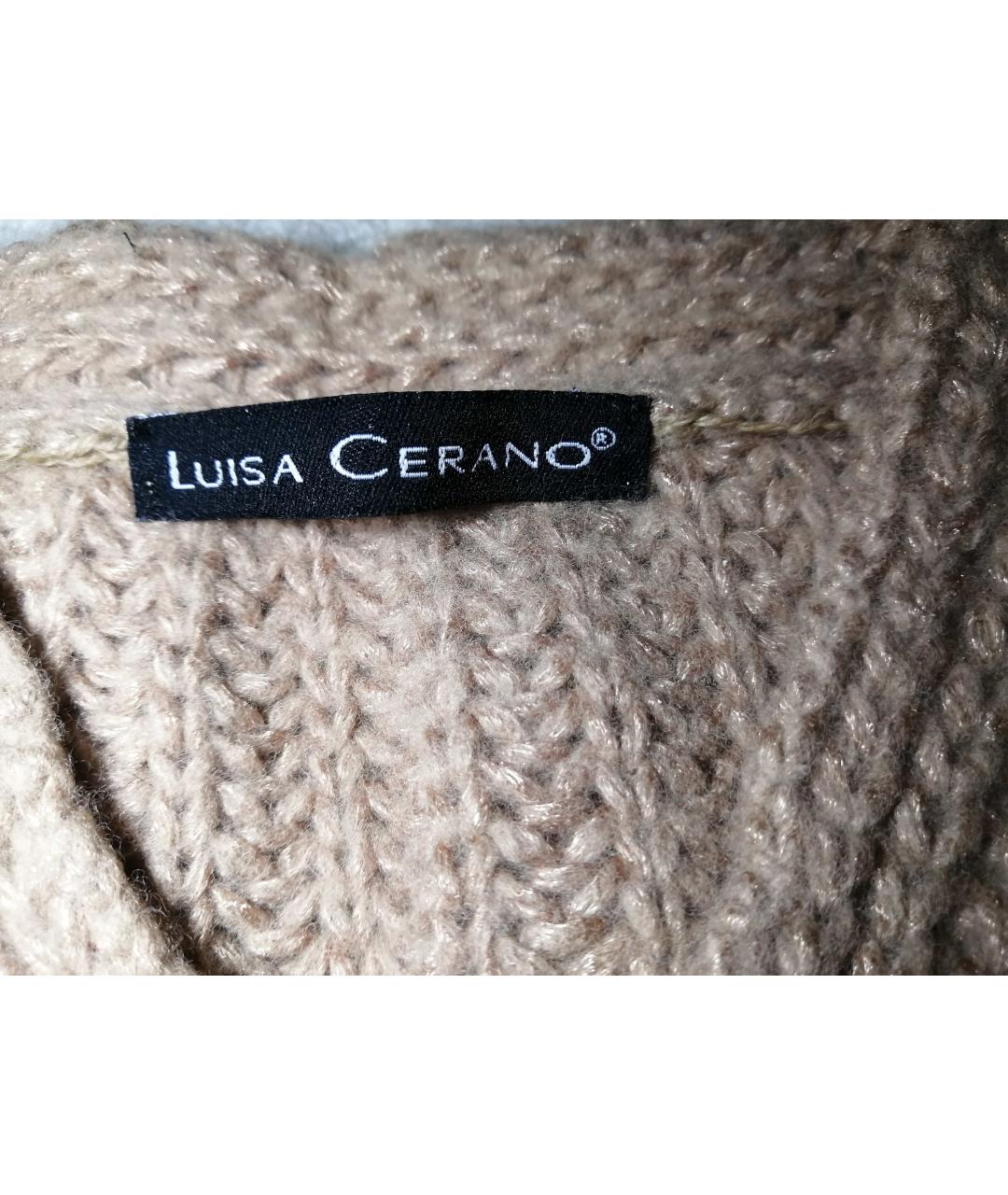 LUISA CERANO Коричневый шерстяной джемпер / свитер, фото 6