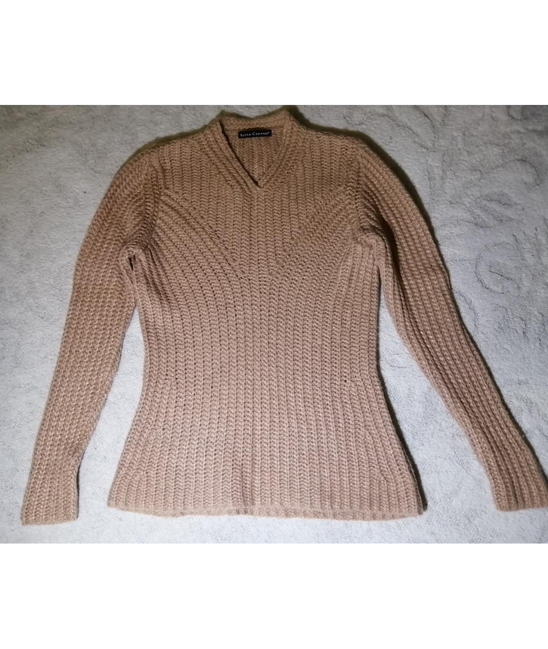 LUISA CERANO Коричневый шерстяной джемпер / свитер, фото 8